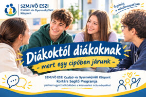 Plakát 4 diákkal - diákoktól diákoknak - mert egy cipőben járunk.